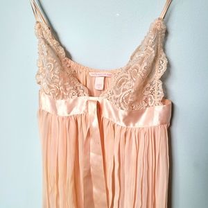 Pink pleated babydoll lingerie